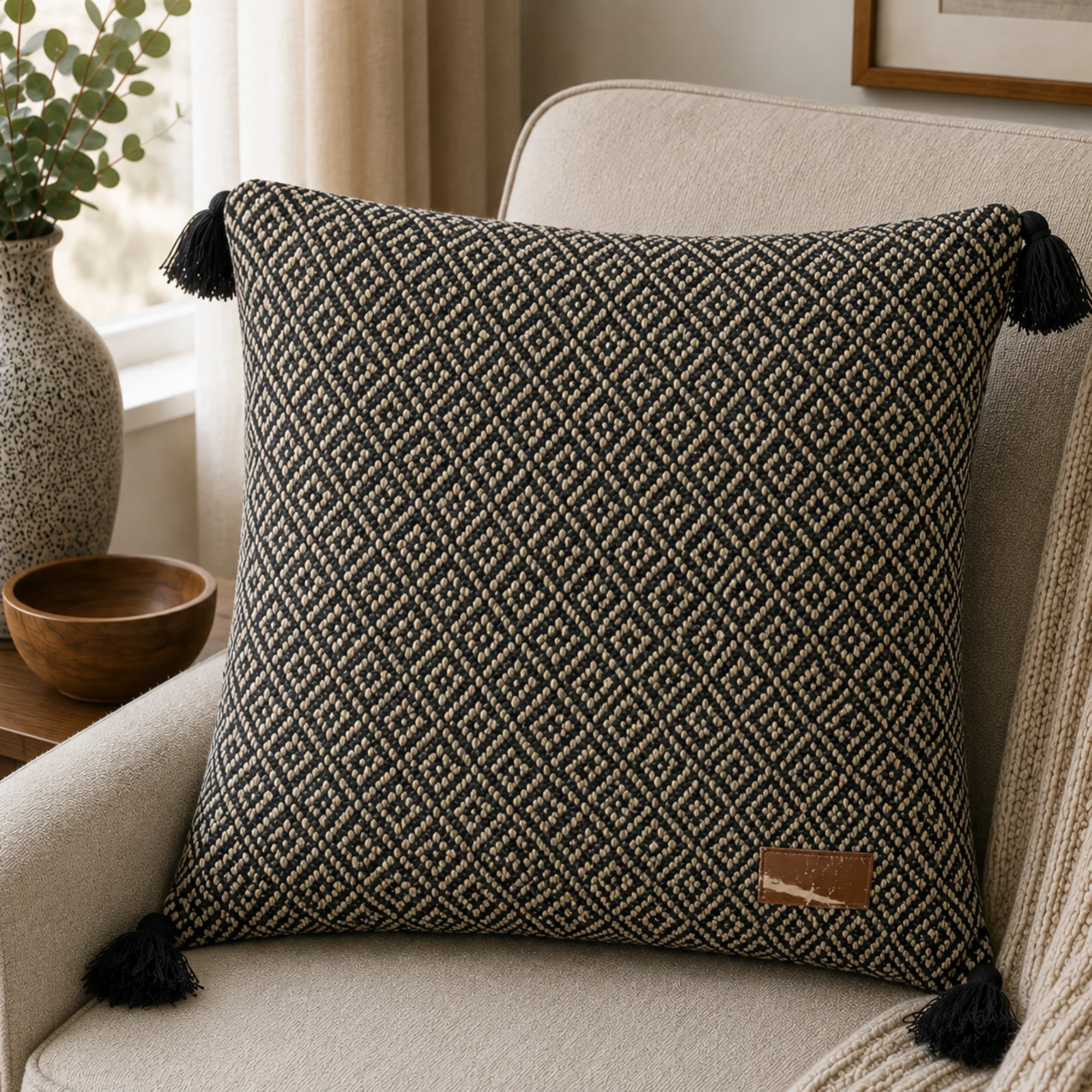 Diamond Weave Tasseled